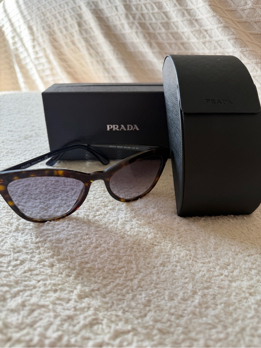 Prada Tortoiseshell Cat-Eye Sunglasses with Brown Gradient Lenses
